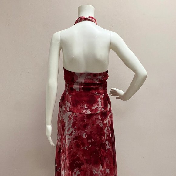 Elie Tahari Red Silk Halter Dress - Picture 9 of 9